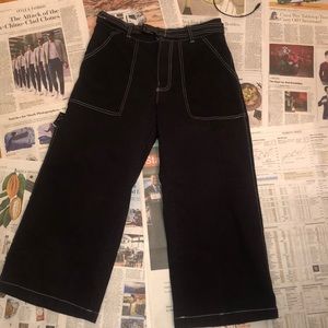 wide leg crop utility pants